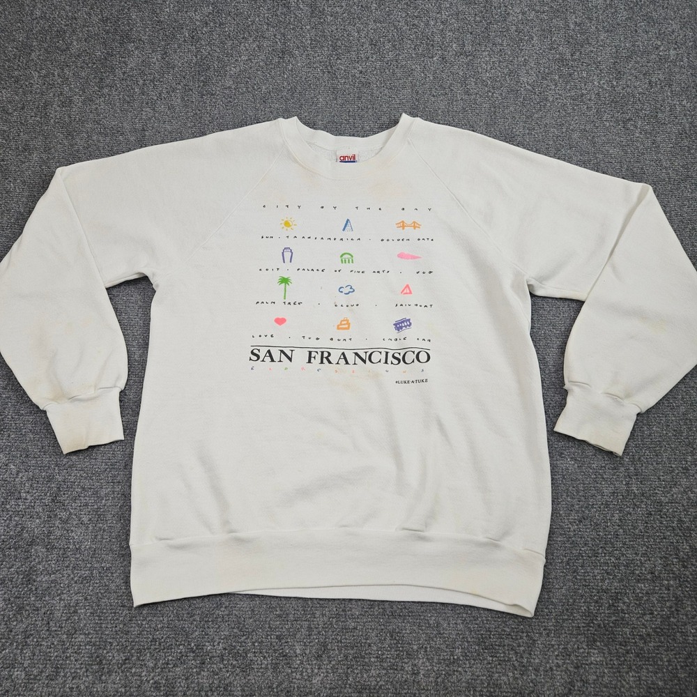 Vintage 90s San Francisco City Crewneck Sweatshirt Mens Large Made USA Tourist